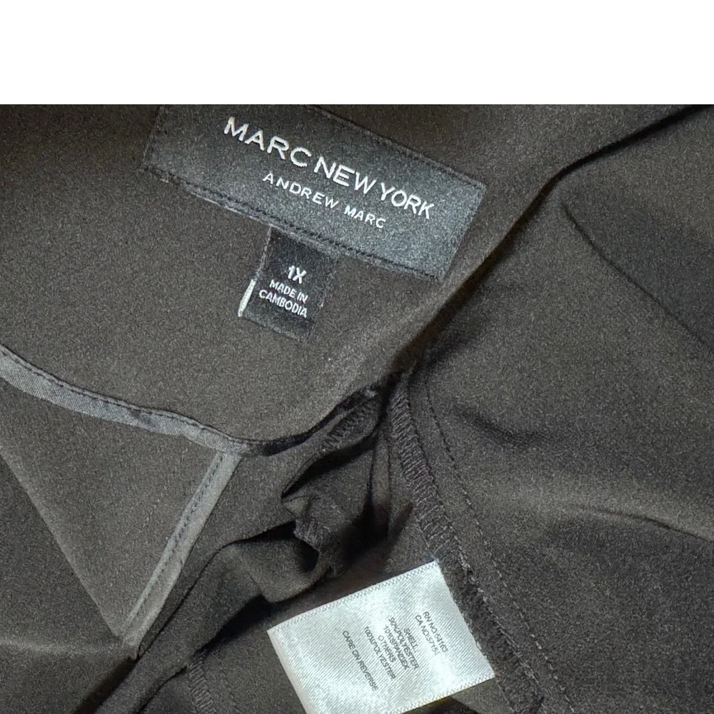 MARC NEW‎ YORK ANDREW MARC Double Breasted Blazer Black Gold Buttons Sz 1X